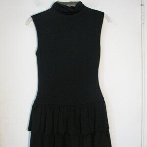 wild fable Black Sleeveless Turtleneck Mini Dress